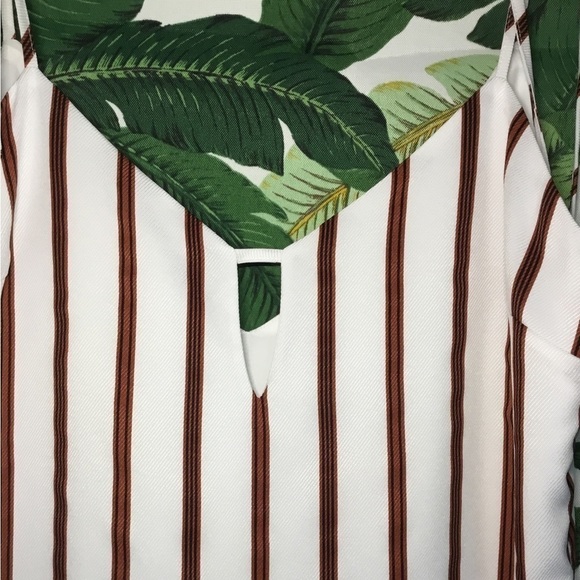 SUPERDOWN Tie Strap Mini Dress White Brown Stripes New NWT Revolve Size Medium - Picture 14 of 16